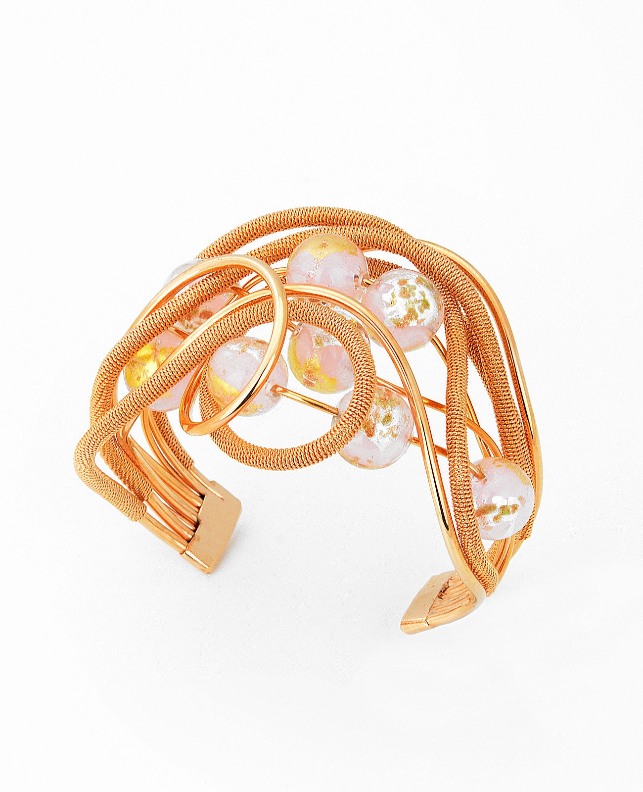Bracciale Futura Pink Gold Elit in Vetro Di Murano - Vetri D'Arte