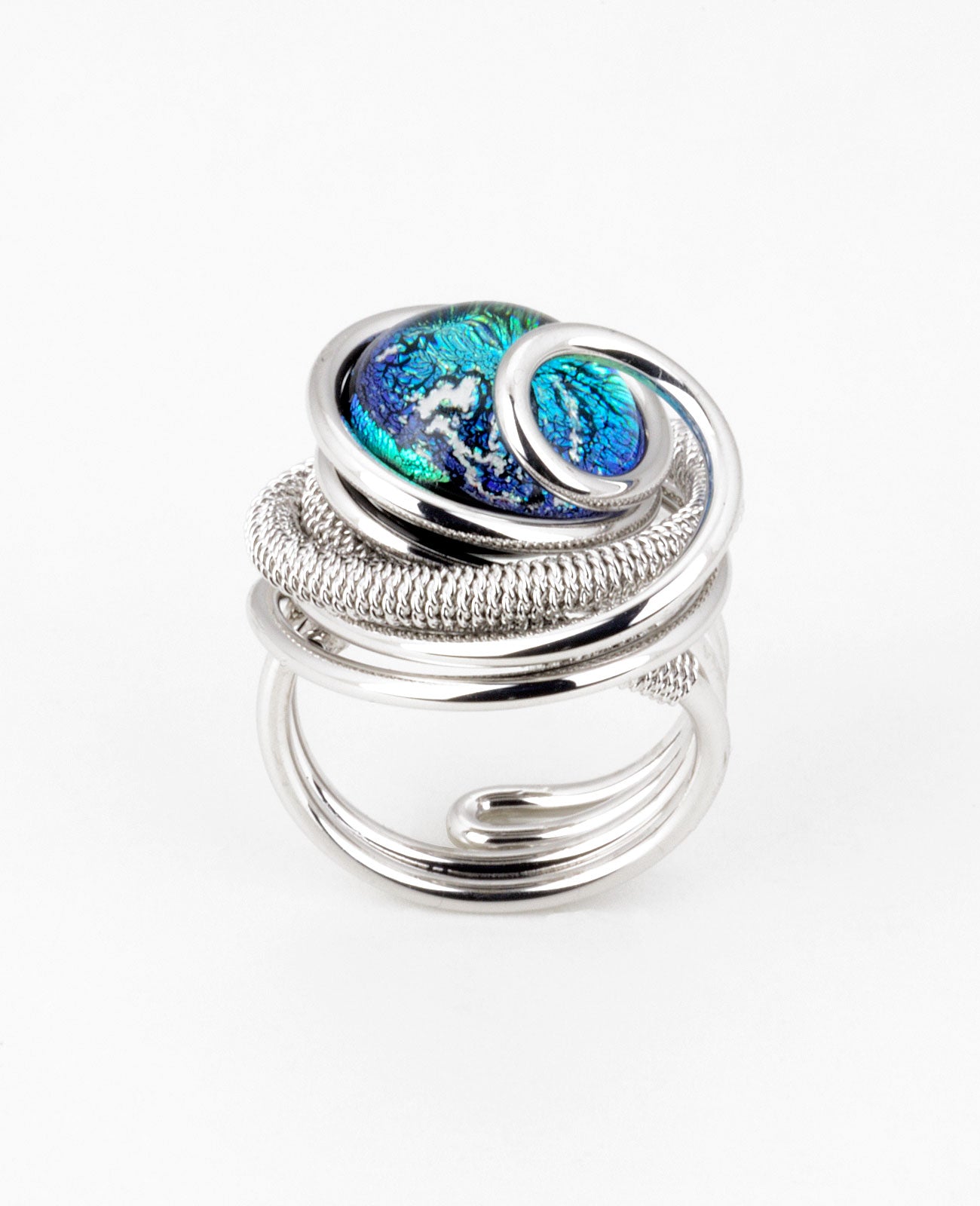 Anello Futura Reflex in Vetro Di Murano - Vetri D'Arte