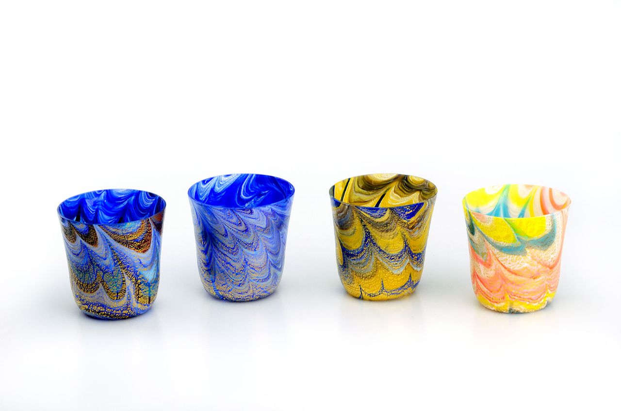 Bicchiere Pavone Small in Vetro Di Murano - Vetri D'Arte