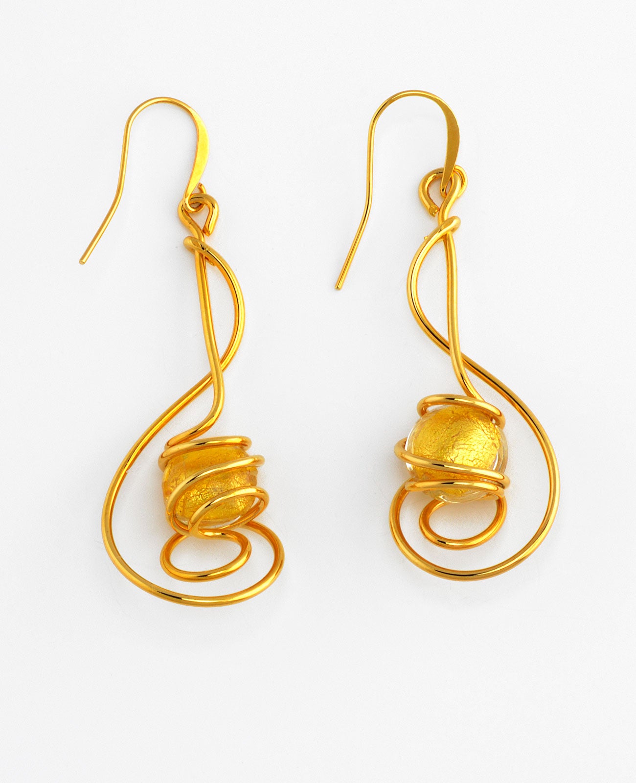 Futura Gold Earrings in Murano Glass - Vetri D'Arte