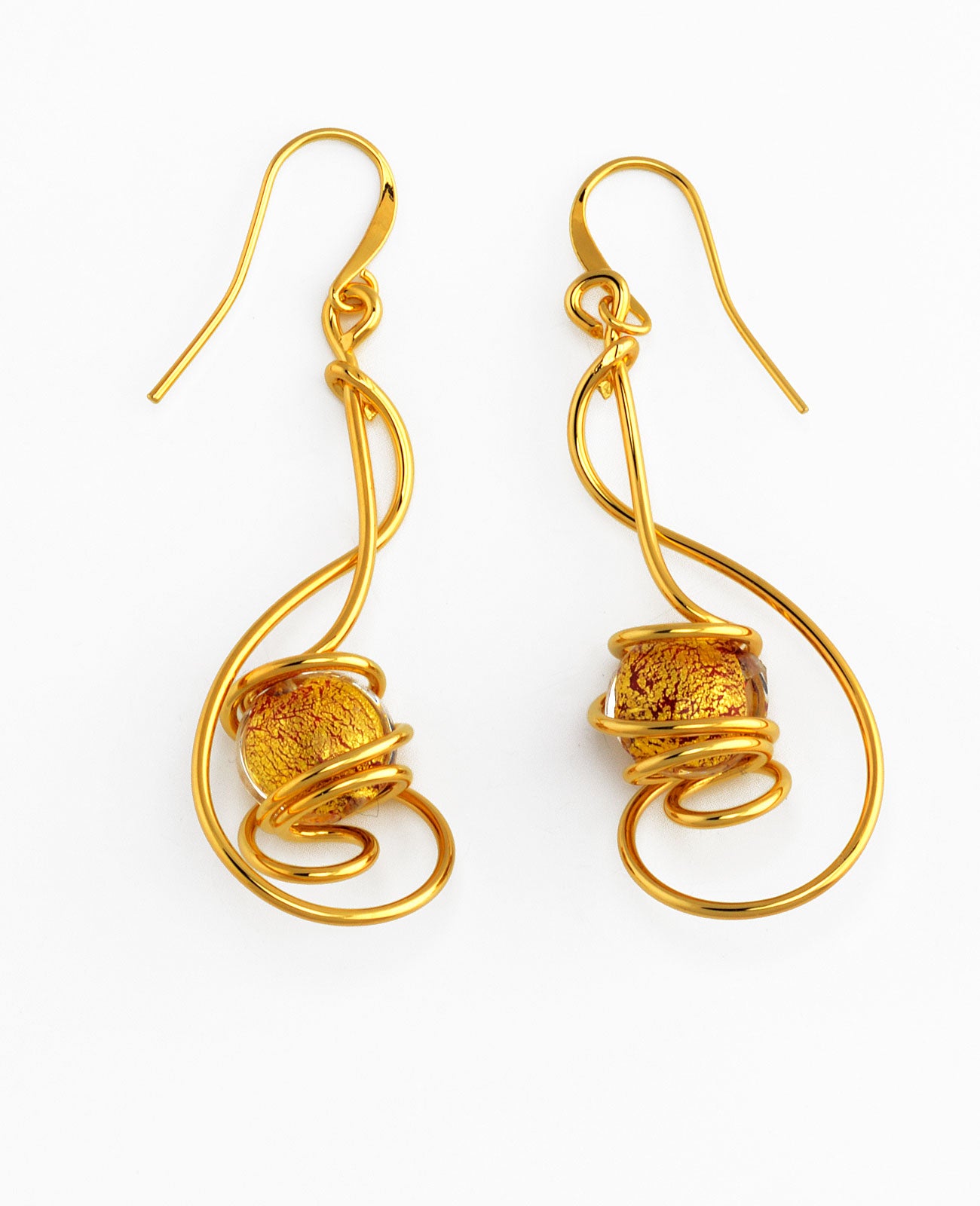 Boucles d'oreilles Futura Gold en verre de Murano - Vetri D'Arte