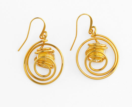 Futura Gold Plus Ohrringe aus Muranoglas – Vetri D'arte