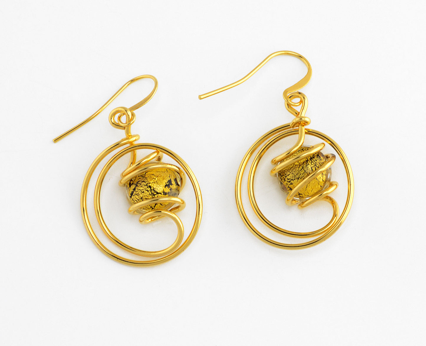 Boucles d'oreilles Futura Gold Plus en verre de Murano - Vetri D'arte