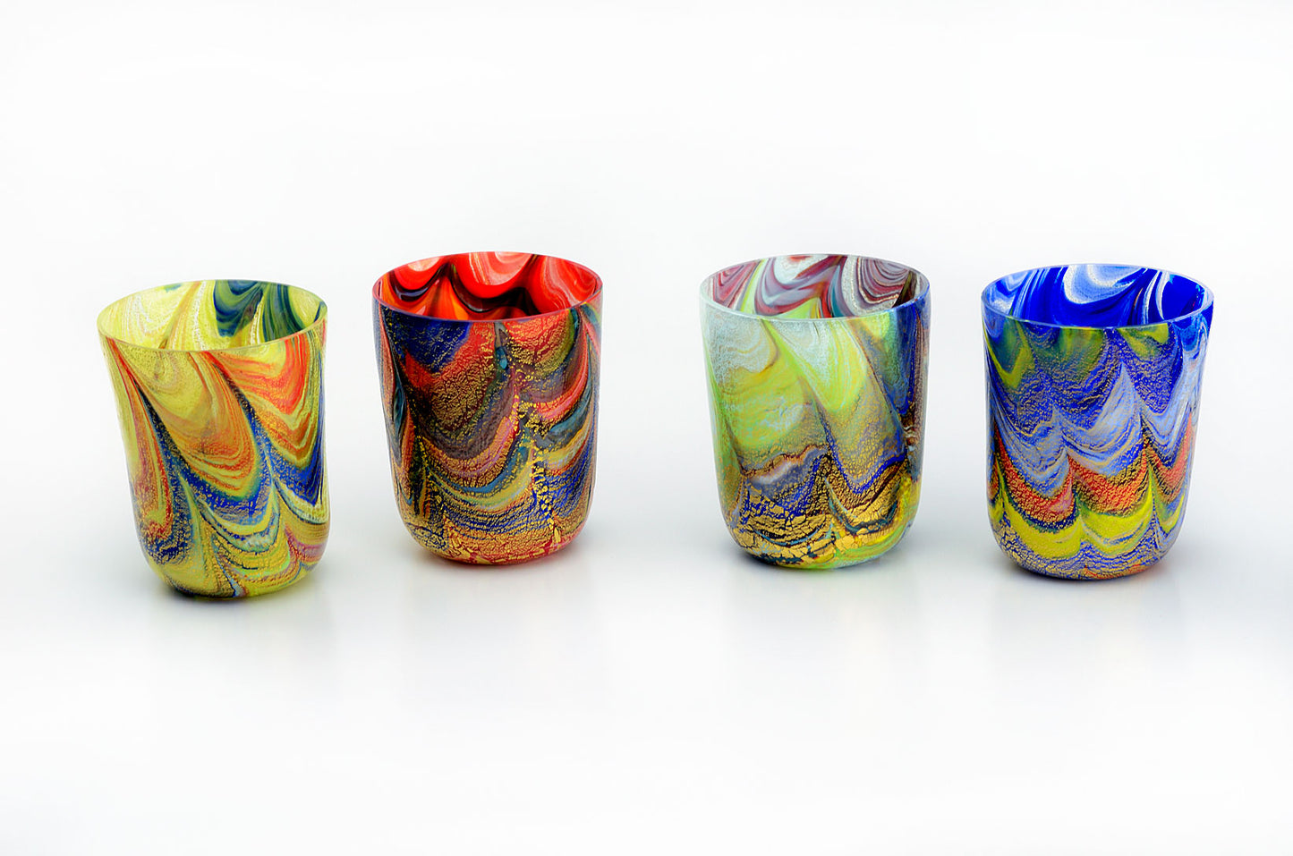 Set of Pavone Glasses in Murano Glass - Art Glass