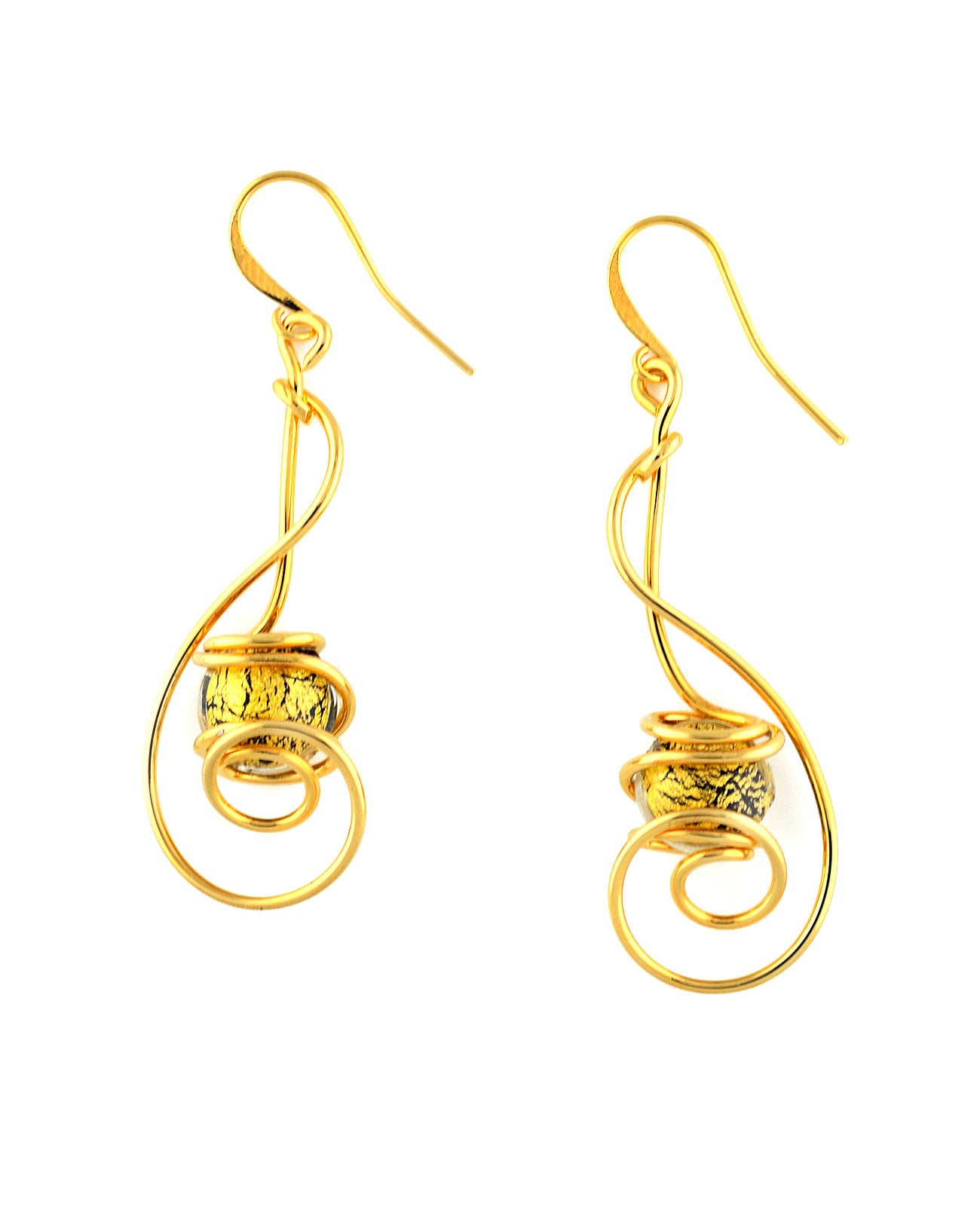 Futura Gold Earrings in Murano Glass - Vetri D'Arte
