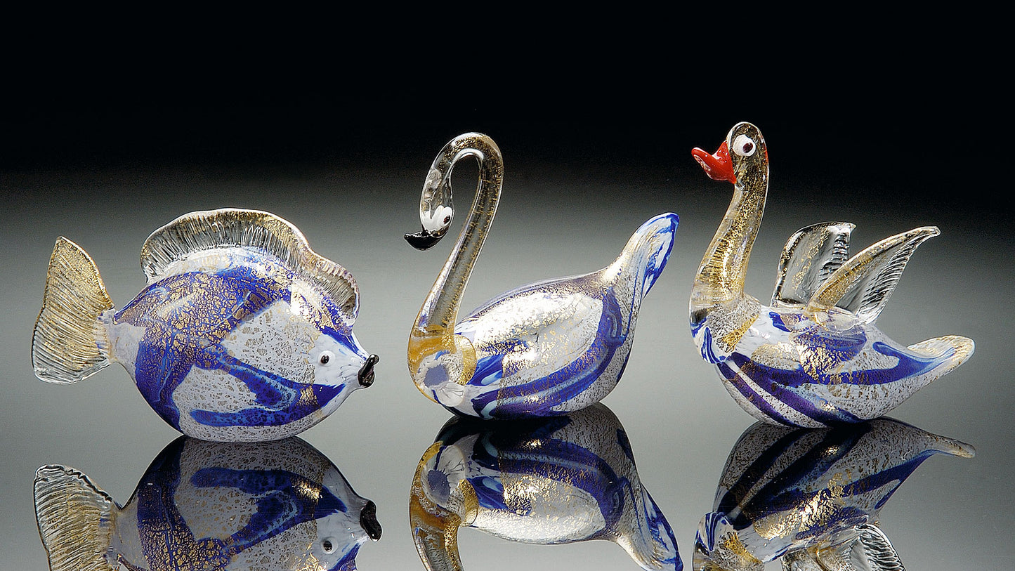 Animals Blown in Murano Glass Water - Vetri D'Arte