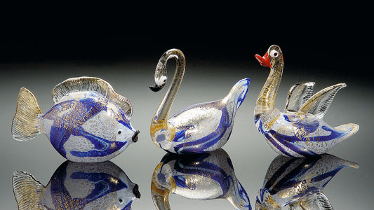 Animals Blown in Murano Glass Water - Vetri D'Arte