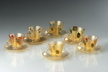 Laden Sie das Bild in den Galerie-Viewer hoch, Kristall- und Blattgoldbecher aus Muranoglas - Vetri D'Arte