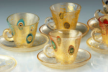 Upload the image to the Gallery viewer, Crystal and Gold Leaf Cups in Murano Glass - Vetri D'Arte