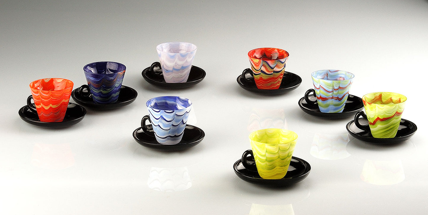 Pavone cups in Murano glass - Vetri D'Arte