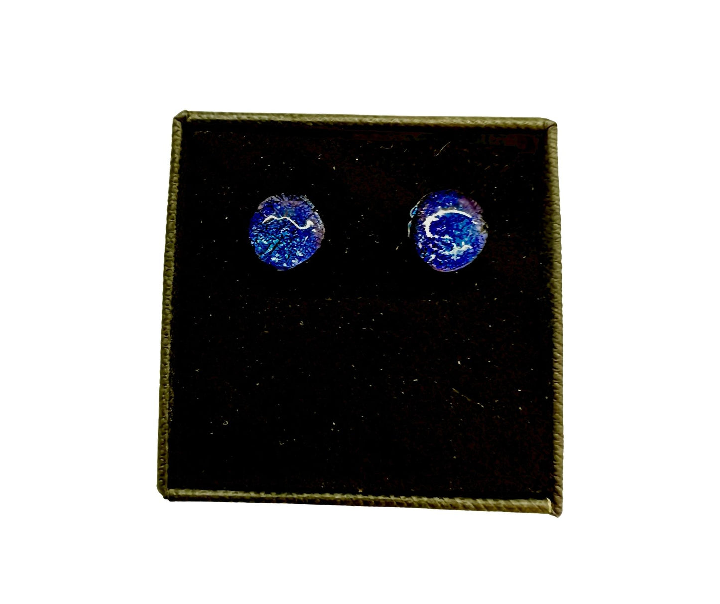 blue murano glass earrings