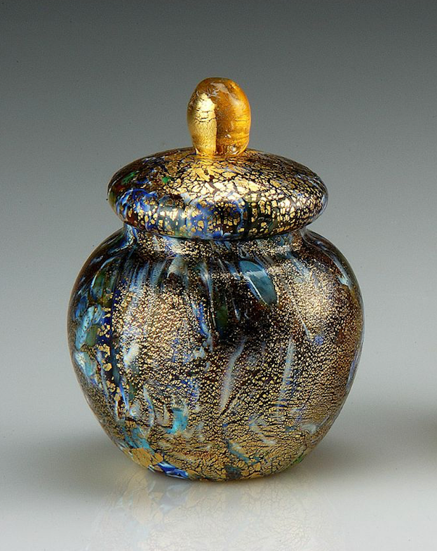 Byzantinische Zuckerdose aus Muranoglas - Vetri D'Arte