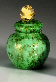 Aventurine/Gold Sugar Bowl in Murano Glass - Vetri D'arte