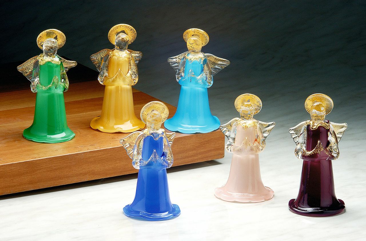 Angels in Opal and Transparent Glass in Murano Glass - Vetri D'Arte