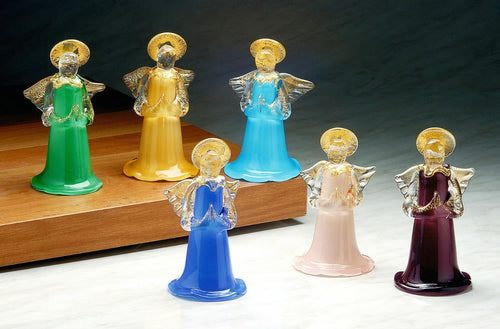 Angeli in Opale e Vetro Trasparente in Vetro Di Murano - Vetri D'Arte