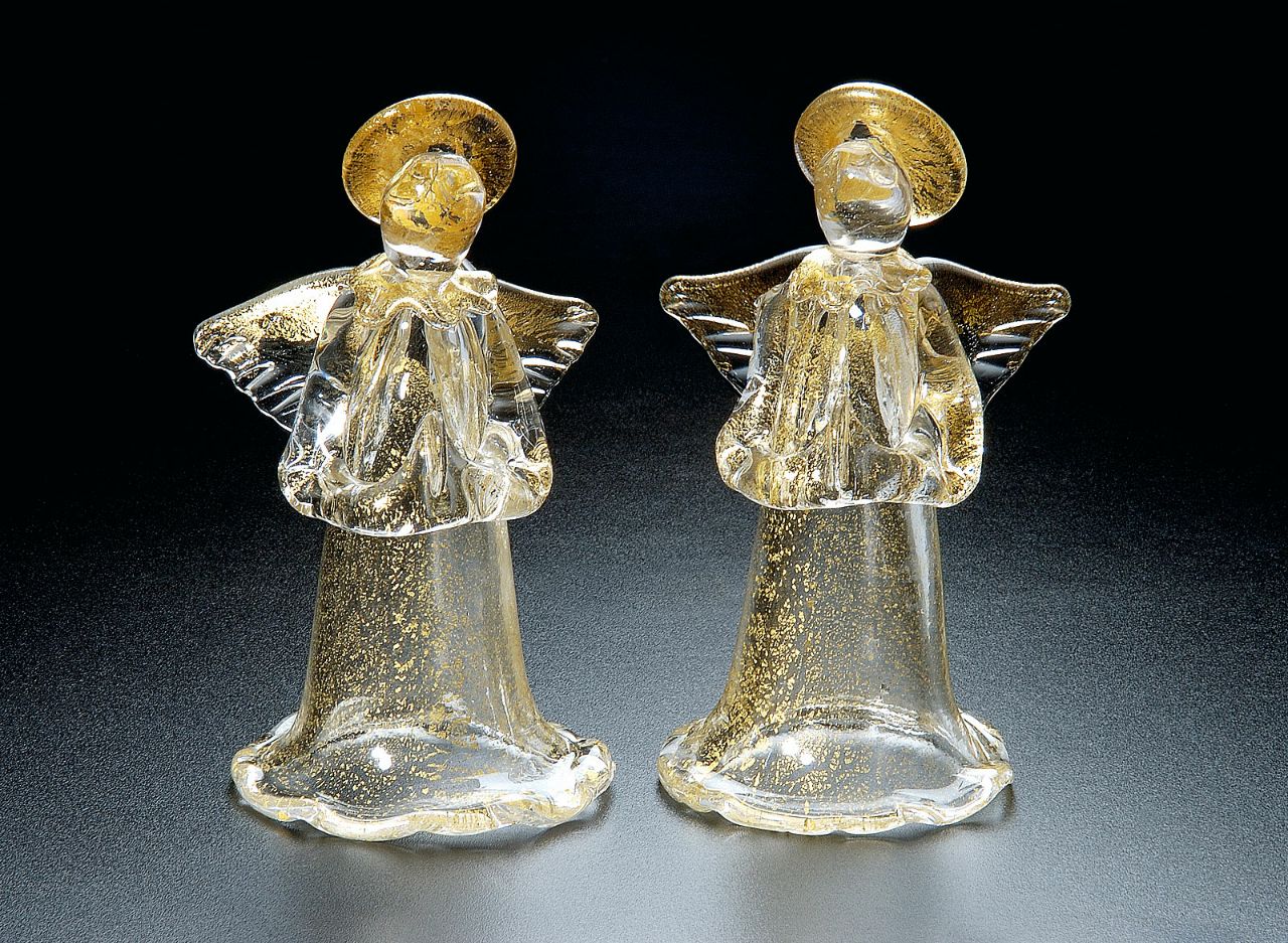 Anges en cristal doré en verre de Murano - Vetri D'Arte